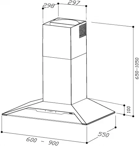 Sirius SLTC-97 TW 60 cm fehér kürtős páraelszívó kép 2