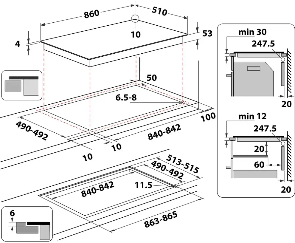 Whirlpool SMP 9010 C/NE/IXL beépíthető indukciós főzőlap kép 8
