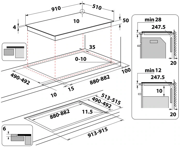 Whirlpool WEX9024DCFF beépíthető indukciós főzőlap kép 8