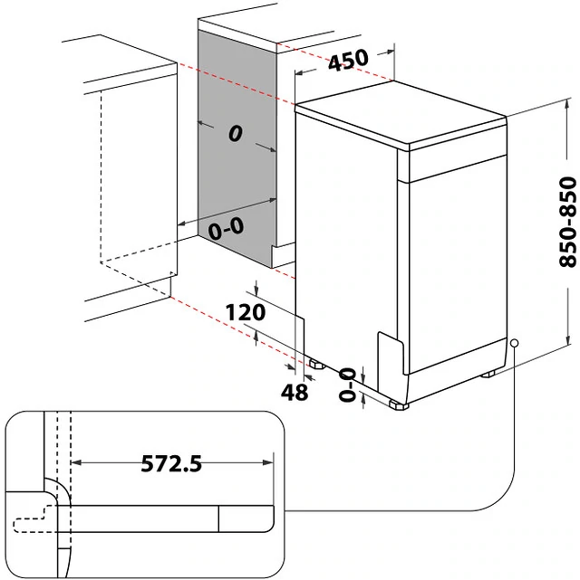Whirlpool WH6FB10BS7A0X szabadonálló keskeny mosogatógép kép 9