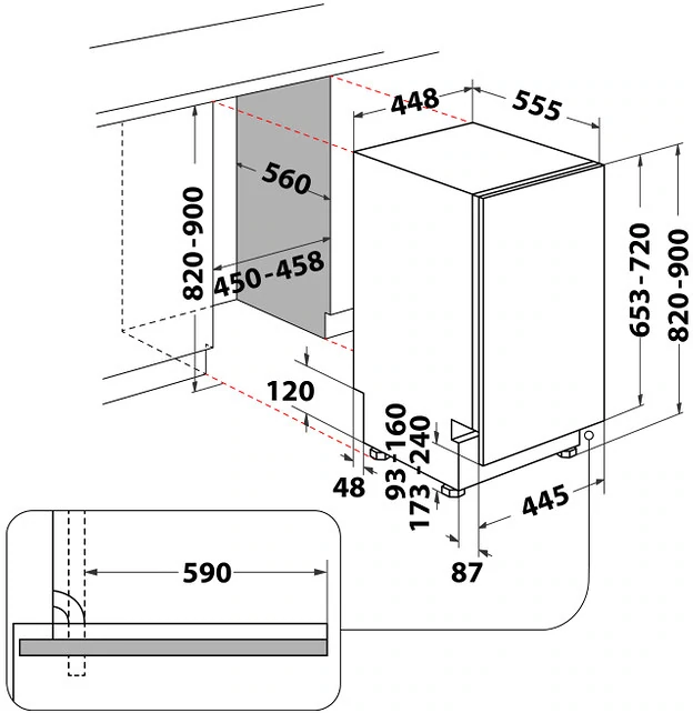 Whirlpool WH6IC11BS7LA0 beépíthető keskeny mosogatógép kép 9