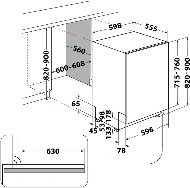 Whirlpool WH6IC16B4M6T0 beépíthető mosogatógép kép 9