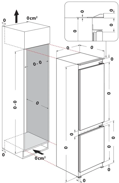 Whirlpool WHK2 5324 B6E beépíthető alulfagyasztós hűtőszekrény kép 16