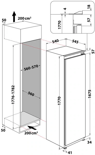 Whirlpool WHSD18A033C2 P beépíthető hűtőszekrény kép 7