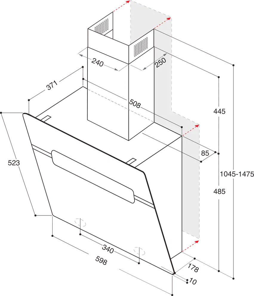 Whirlpool WHVS 61F LT DP K kürtős páraelszívó kép 7