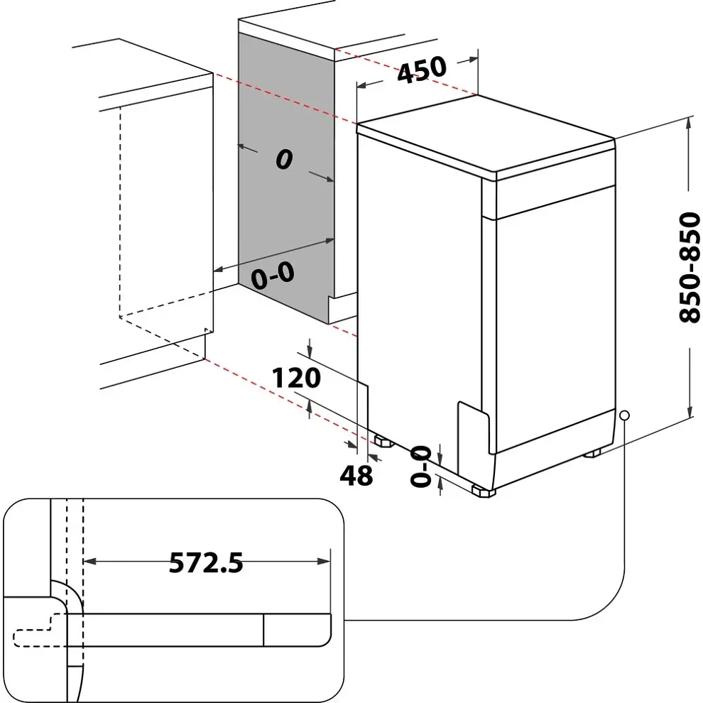 Whirlpool WSFO 3T125 6PC X szabadonálló keskeny mosogatógép kép 11