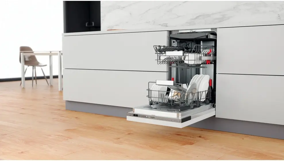 Whirlpool WSIO 3O34 PFE X beépíthető keskeny mosogatógép kép 3
