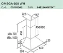 Cata OMEGA 600 WH/L fehér - A készlet erejéig rendelhető! kürtős páraelszívó kép 2
