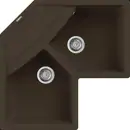 Elleci Unico Corner  G78 espresso (LGUCOR78) Gránit mosogatótálcák Fő kép