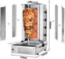 Ggm gastro DUK4-SB-N Gáz Gyros sütő - 4 égő - 13 kW - max. 60 kg - Asztali kivitel - tartozékokkal: 2 védőlemez, 2 ajtó, nyárs, zsírfogó tálca kép 2