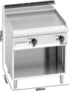 Ggm gastro EGB879P Elektromos rostlap - 9,6 kW - Sima - Sütőfelület: 795x500 mm - asztali - nyitott tárolóval - Professzionális kép 2