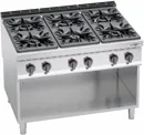 Ggm gastro GHB199H Ipari gáztűzhely - 900-as - összteljesítmény: 53,5 kW - 6 égős - nyitott tárolórésszel - főzősorba illeszthető kép 3