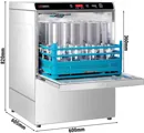 Ggm gastro GSH360 Ipari pohár- és palackmosogató - elektronikus vezérlés - 7,45 kW - beépített mosogatószer- és öblítőszer-adagolóval kép 2
