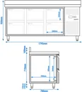 Ggm gastro KTJ187AND6 Hűtött munkaasztal ECO - 1795x700 mm - GN 1/1 - 417 liter - ventilációs - 6 fiókkal - felhajtással kép 11