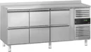 Ggm gastro KTJ187AND6 Hűtött munkaasztal ECO - 1795x700 mm - GN 1/1 - 417 liter - ventilációs - 6 fiókkal - felhajtással kép 3