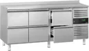 Ggm gastro KTJ187AND6 Hűtött munkaasztal ECO - 1795x700 mm - GN 1/1 - 417 liter - ventilációs - 6 fiókkal - felhajtással kép 4