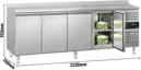 Ggm gastro KTS227AND Hűtött munkaasztal ECO - 2230x700 mm - GN 1/1 - 553 liter - ventilációs - 4 ajtóval - felhajtással kép 2