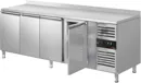 Ggm gastro KTS227AND Hűtött munkaasztal ECO - 2230x700 mm - GN 1/1 - 553 liter - ventilációs - 4 ajtóval - felhajtással kép 5