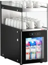 Ggm gastro MKD15NR Tejhűtő – kávégépekhez - 300 mm - 15 liter - digitális vezérlés - 1 üvegajtó & LED‑világítás - tejcső‑átvezető nyílással - fekete Fő kép