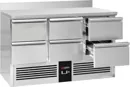 Ggm gastro SAG147E6AND Hűtött munkaasztal PREMIUM - 1365x700 mm - GN 1/1 - 368 liter - statikus - fekete - 6 fiókkal - felhajtással Fő kép
