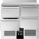 Ggm gastro SAG97E4AND Hűtött munkaasztal PREMIUM - 900x700 mm - GN 1/1 - 240 liter - statikus - 4 fiókkal - felhajtással kép 5