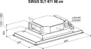 Sirius SLT-971 4V TW 90 cm inox mennyezetbe építhető páraelszívó kép 2