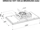 Sirius SLT-971 BRUSHLESS TW 120cm fehér üveg mennyezetbe építhető páraelszívó kép 2