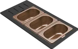 Elleci GOURMET 433 háromrészes bronz tároló edény HPL kerettel - ÚJ! Gyümölcsmosó kosarak kép