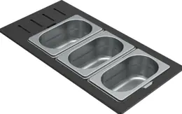 Elleci GOURMET 433 háromrészes inox tároló edény HPL kerettel - ÚJ! Gyümölcsmosó kosarak kép