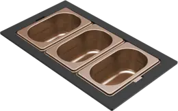 Elleci GOURMET 366 háromrészesbronz tároló edény HPL kerettel Gyümölcsmosó kosarak kép