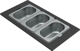 Elleci GOURMET 418 háromrészes inox tároló edény HPL kerettel Gyümölcsmosó kosarak kép