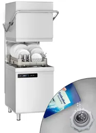 Ggm gastro DS430-EK Duplafalú kalapos mosogatógép - átadó rendszerű - digitális vezérlés - 7,1 kW - mosogatószer- és öblítőszer-adagolóval - (beépített) vízlágyítóval kép