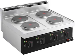 Ggm gastro EHK873E Ipari elektromos tűzhely - 700-as - asztali - összteljesítmény: 20,0 kW - 4 zónás - öntöttvas főzőlap - főzősorba illeszthető kép