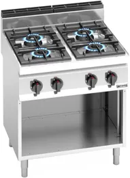 Ggm gastro GHB871P Ipari gáztűzhely - 700-as - főzősorba illeszthető - összteljesítmény: 28,0 kW - 4 égős - nyitott tárolórésszel kép