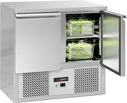 Ggm gastro SAG97END07 Hűtött munkaasztal ECO - 900x700 mm - GN 1/1 - 240 liter - statikus - 2 ajtóval kép